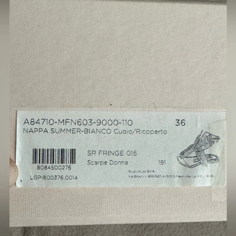 Sergio Rossi White Leather Fringe Sandals 36 - Picture 11 of 11